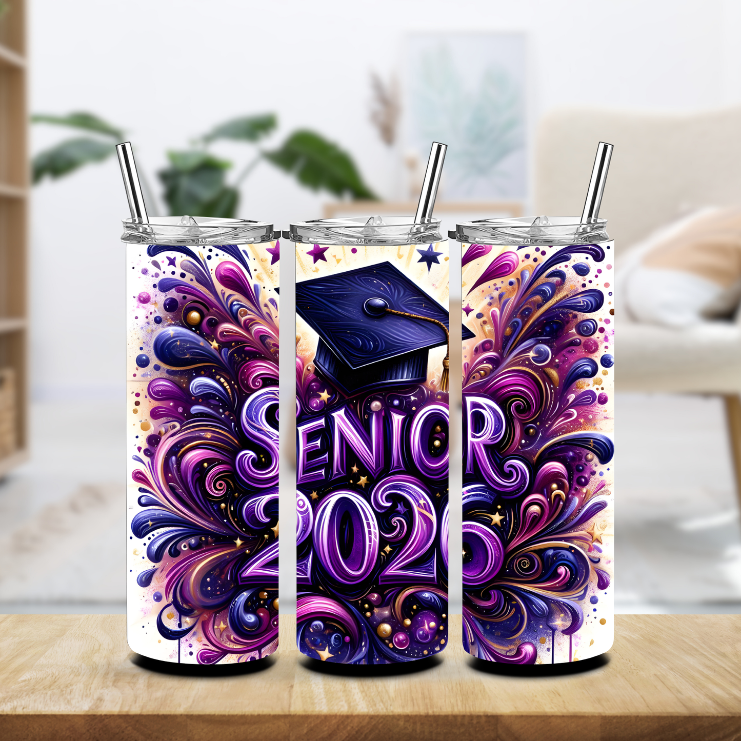 Purple Splash Senior 2026 Tumbler