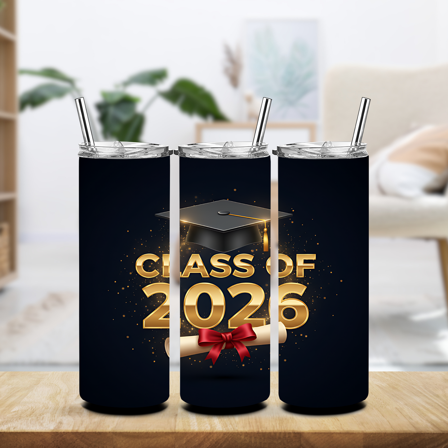 Black and Gold Class Of 2026 Tumbler