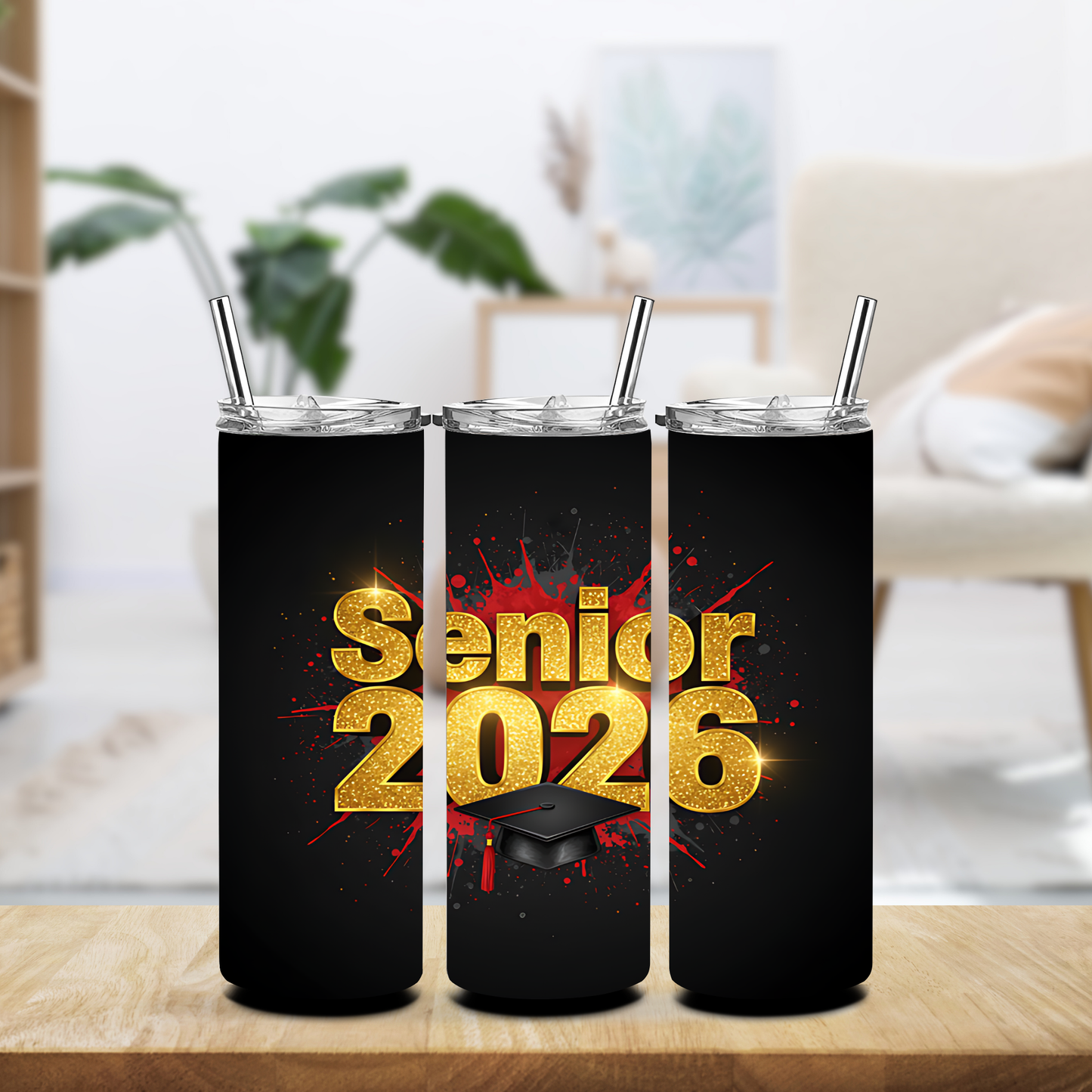 Black and Red Senior 2026 Tumbler