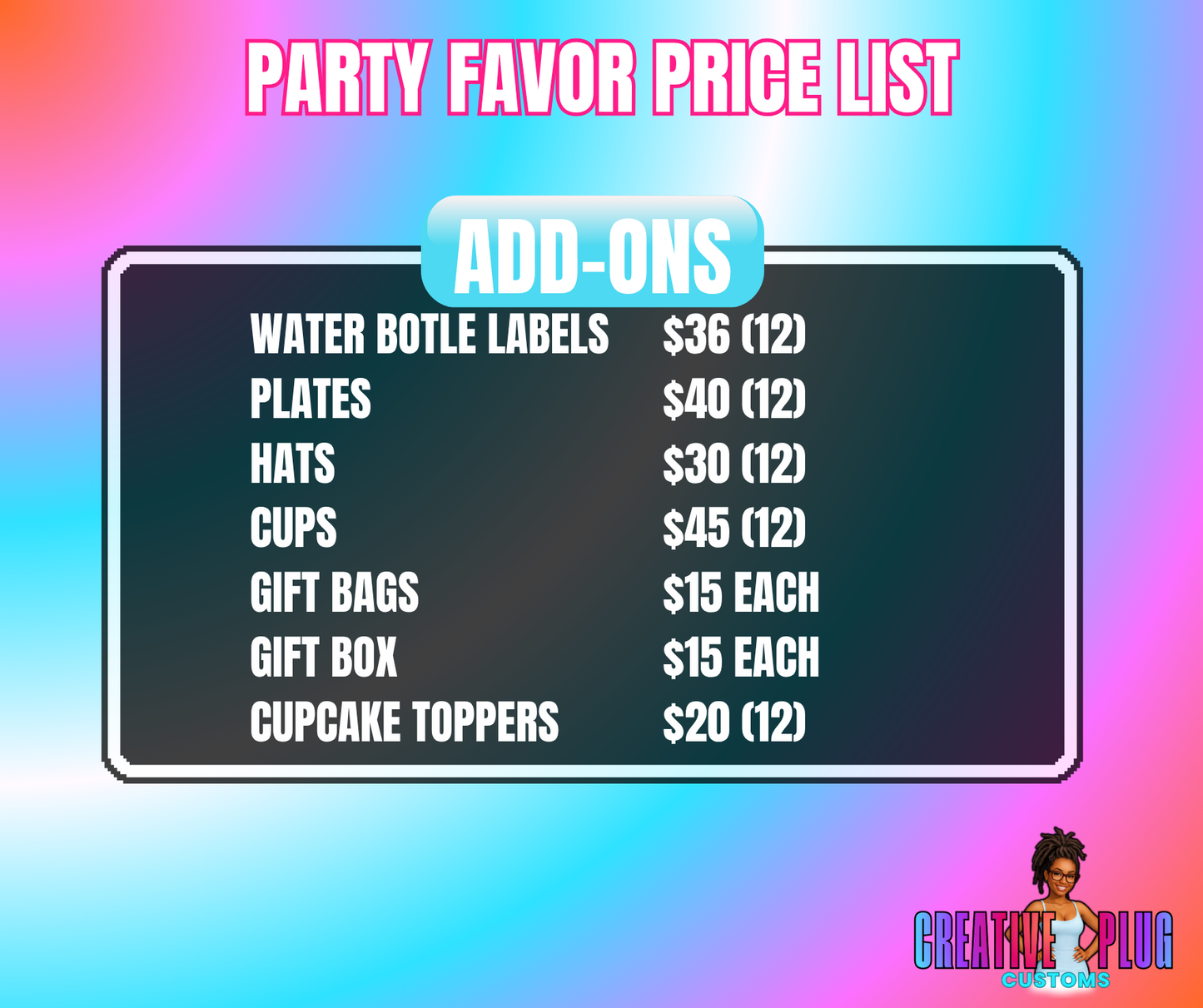 Party Favor ADD-ONS