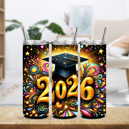 Black Whimsical 2026 Tumbler