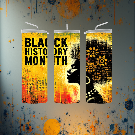 Sunflowers n Fro Black History Month Tumbler