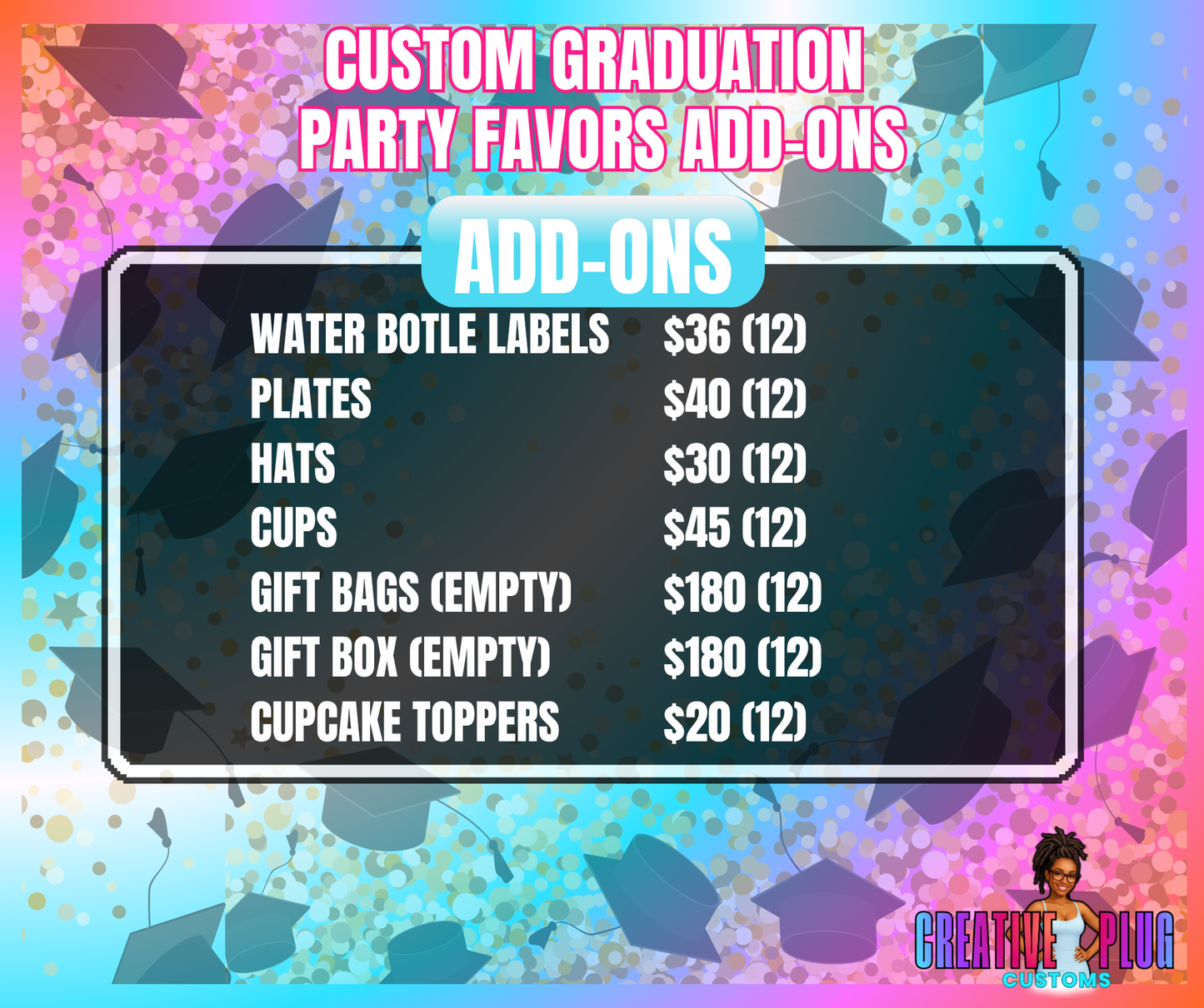 Custom Grad Party Favor Add-Ons
